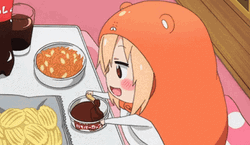 Kawaii Umaru Chan Eating Snacks  GIF