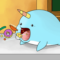 Kawaii Whale Funny Eating GIF