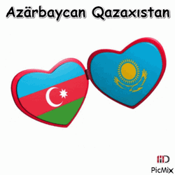 Kazakhstan Heart Shaped Flag