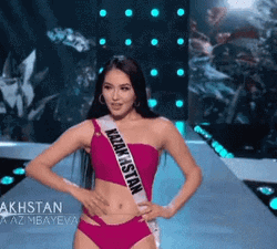 Kazakhstan Sabina Swimsuit Attire GIF
