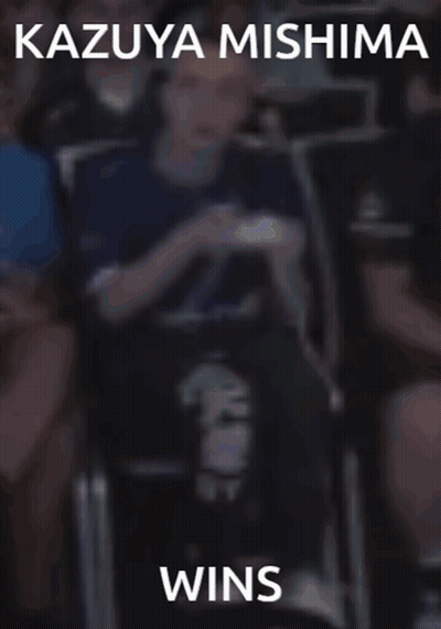Kazuya Mishima Wins Text GIF