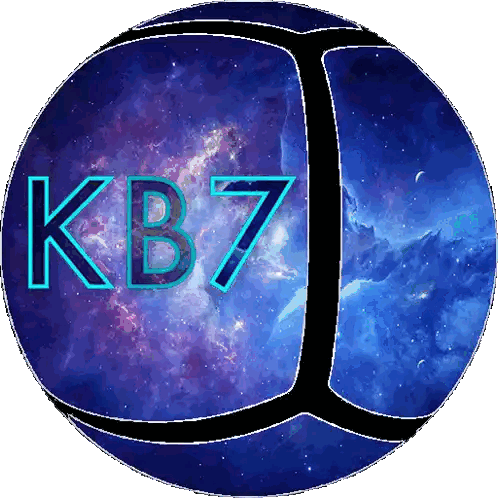 KB7 Logo With Blue Galaxy Background Sticker