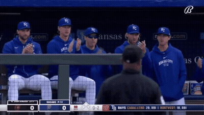 KC Baseball Players In Dugout GIF