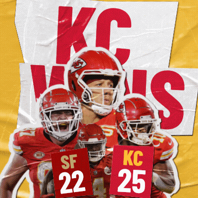 KC Football Players Holding Signs GIF