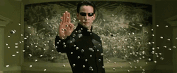 Keanu Reeves Neo Stopping Bullets In The Matrix GIF