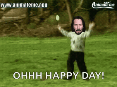 Keanu Reeves Ohhh Happy Day GIF