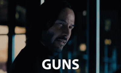Keanu Reeves Says Lots of Guns in a Dark Room
