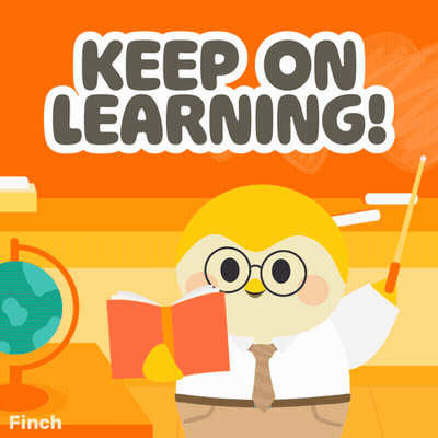 Keep On Learning Poster Bird Reading Book GIF