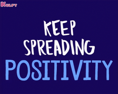 Keep Spreading Positivity Blue Background GIF