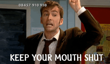 Keep Your Mouth Shut Doctor Who David Tennant GIF