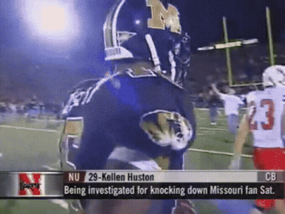 Kellen Huston Investigated For Knocking Down Missouri Fan GIF