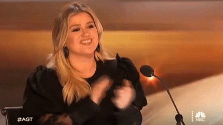 Kelly Clarkson Applauding Americas Got Talent GIF