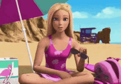 Ken Beach Barbie Sunbathing GIF