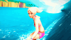 Ken Beach Barbie Surfing Water Splashing GIF