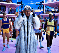 Ken Beach In Thick White Fur Coat GIF