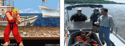 Ken Hadouken Fish Into The Boat GIF