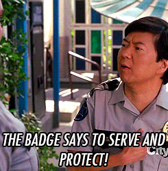 Ken Jeong Security The Badge Says GIF