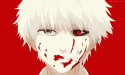 Ken Kaneki Face With Blood GIF