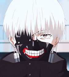 Ken Kaneki With Gritted Teeth Mask GIF