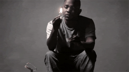 Kendrick Lamar Holding Match GIF