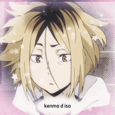 Kenma Disa Pink Background Stars GIF