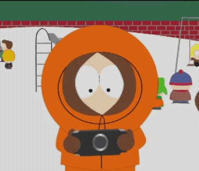 Kenny From South Park Holding Camera GIF