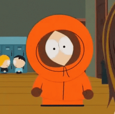 Kenny From South Park In Orange Hoodie At Locker Room GIF
