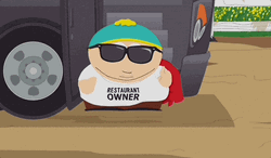 Kenny McCormick Casual Suit Alighting Bus GIF