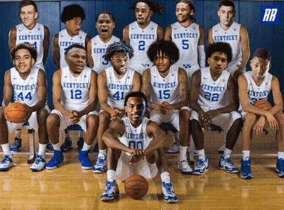 Kentucky Basketball Players Posing For Picture GIF