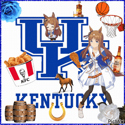 Kentucky Logo With Horse And KFC Bucket GIF