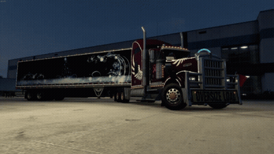 Kenworth Semi Truck Parked In Front Of Building GIF