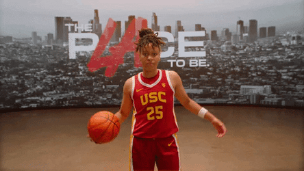  Kenzie Usc Player Holding Ball For Pose GIF