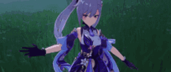 Keqing Genshin Impact Neon Galaxy GIF