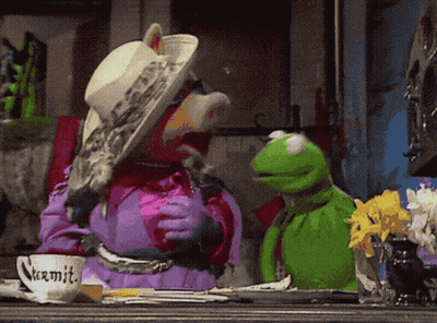 Kermit And Miss Piggy At Table GIF