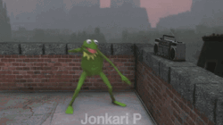 Kermit Dancing Up In The Rooftop GIF