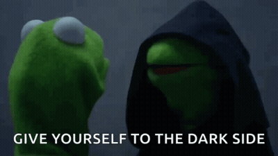 Kermit Darth Vader Give Yourself To Dark Side GIF