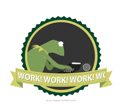 Kermit Frong Typing Work GIF
