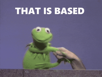 Kermit Holding Hand In Front Of Sign Saying That Is Based GIF