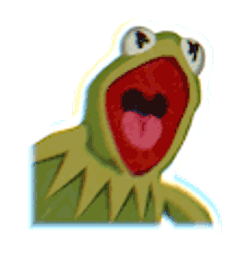 Kermit Scream Surprised Sticker GIF
