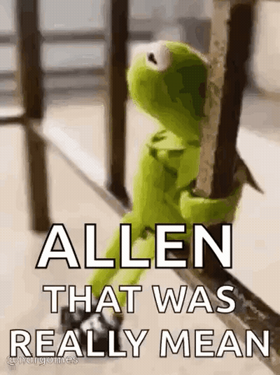 Kermit Sitting On Railing Saying That Was Really Mean GIF
