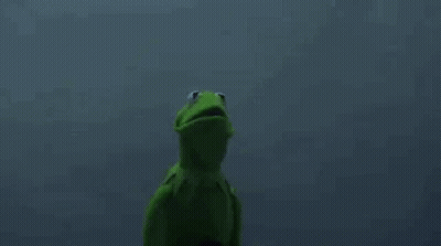 Kermit The Frog And Darth Vader Are Standing Next To Each Other In A Dark Room . GIF
