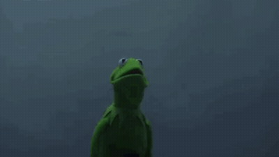 Kermit The Frog And Darth Vader Are Standing Next To Each Other In The Dark GIF