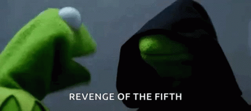 Kermit The Frog And Darth Vader From The Muppets Are Standing Next To Each Other In A Dark Room . GIF