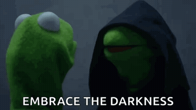 Kermit The Frog And Darth Vader Standing Together GIF
