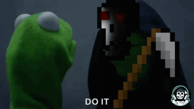 Kermit The Frog And Grim Reaper Are Standing Next To Each Other And The Grim Reaper Says Do It GIF
