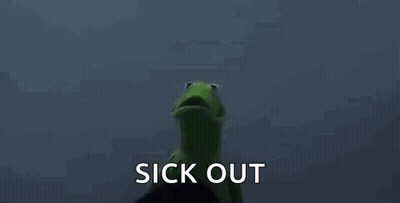 Kermit The Frog And Grim Reaper From The Muppet Show Are Standing Next To Each Other In The Dark . GIF