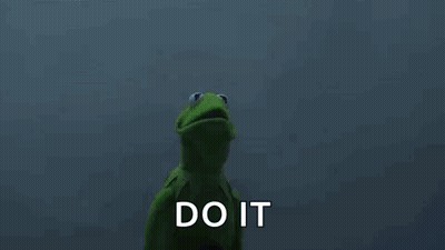 Kermit The Frog And Grim Reaper From The Muppets Are Standing Next To Each Other In A Dark Room . GIF