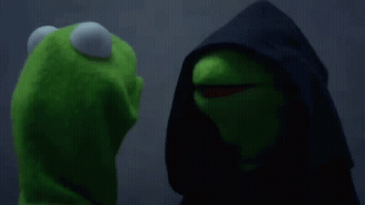 Kermit The Frog And Grim Reaper Standing Together GIF