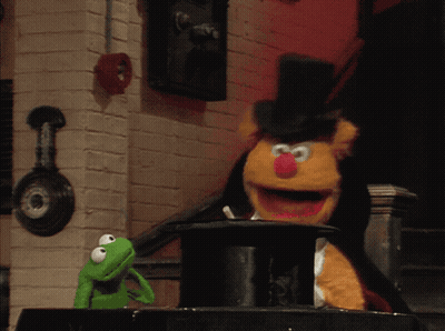 Kermit The Frog And Mr. Fozzie Bear GIF