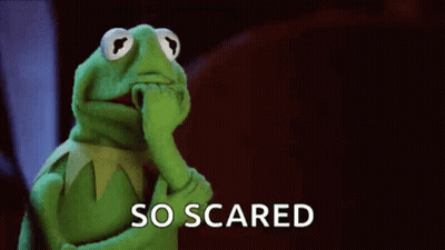 Kermit The Frog Covering Mouth So Scared GIF